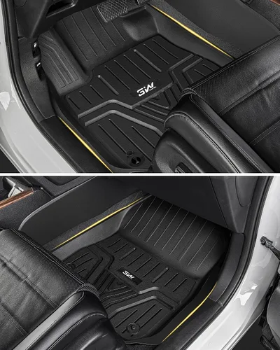 Miniatura 3 de 3W - Tapetes para Honda CR-V 2017-2022 (incluye híbrido) TPE, ajuste personalizado para todo tipo de clima, juego completo de tapetes para coche
