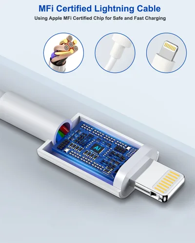 Miniatura 5 de Cargador rápido para iPhone, cargador extra largo para iPhone, carga rápida, 10 pies, paquete de 2 cargadores de teléfono i de 10 pies, adaptador