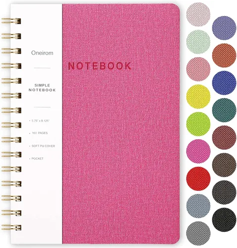 Miniatura 51 de Cuaderno de espiral – Cuaderno grande de tapa dura de 8.5 x 10.98 pulgadas con banda elástica y bolsillo, 180 páginas, diario plano de alambre