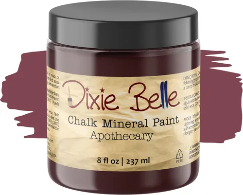 Miniatura 295 de Dixie Belle Paint Company - Pintura con acabado de tiza para muebles, color negro (Caviar), 1 galón, 128 fl oz, pintura mineral color rosa intenso