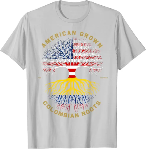 Miniatura 43 de Camiseta de regalo con la bandera de Estados Unidos con árbol de raíces colombianas