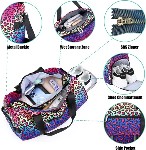 Miniatura 3 de Bolsa de gimnasia para niños, bolsa de viaje con compartimentos para zapatos, bolsa de ballet deportiva, bolsa de transporte para adolescentes