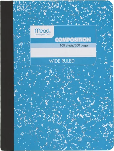 Miniatura 9 de Mead Cuaderno de Composición, Paquete de 12, Papel de Rayas Anchas, 7-1/2" x 9-3/4", 100 Hojas por Cuaderno de Composición, Los Colores Pueden