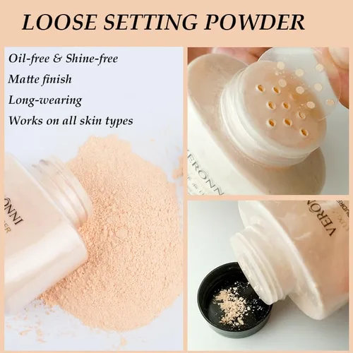Miniatura 3 de Polvo de ajuste suelto de 4 colores, maquillaje de plátano de lujo para acabado facial, cobertura de larga duración, acabado mate iluminador