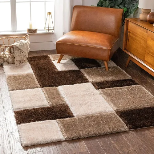 Miniatura 11 de Well Woven San Francisco Escondido Blush - Alfombra moderna geométrica texturizada 3D, gruesa y suave, 5 pies 3 pulgadas x 7 pies 3 pulgadas