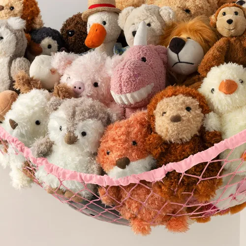 Miniatura 6 de Red de Hamaca de Almacenamiento para Animales de Peluche en la Esquina - Gran Red de Hamaca de Juguete para Decoración de Habitación de Animales