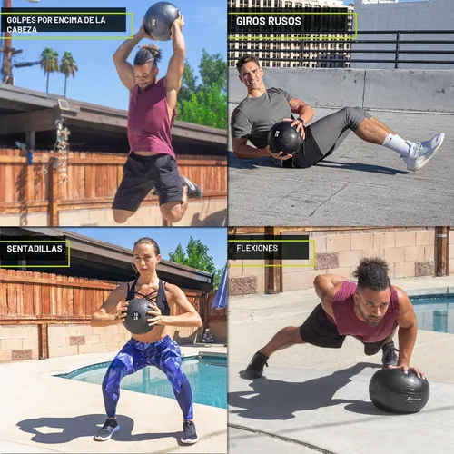Miniatura 6 de ProsourceFit Slam Medicine Balls 5, 10, 15, 20, 25, 30, 50lbs Smooth and Tread Textured Grip Dead Weight Balls for Strength and Conditioning