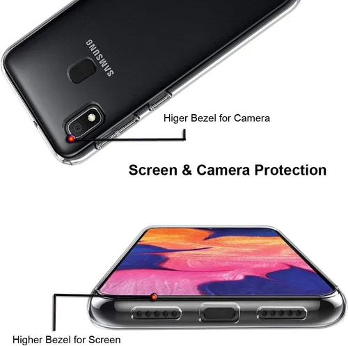 Miniatura 4 de Unov Funda compatible con Galaxy A10e Galaxy A20e funda transparente con diseño de TPU suave, absorción de golpes, patrón delgado en relieve Flower