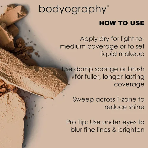 Miniatura 6 de Bodyography Every Finish - Polvo prensado microfino, medio ligero, polvo facial multiusos con ceramida 2 y dermaxyl, textura ligera y sedosa