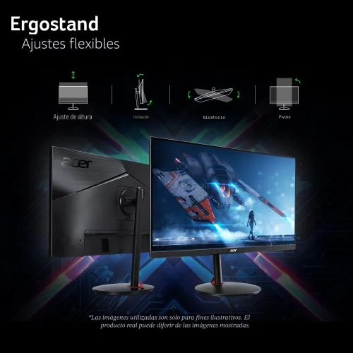 Miniatura 8 de Acer Nitro 27" WQHD 2560 x 1440 PC Gaming IPS Monitor AMD FreeSync Premium hasta 180Hz Actualización 0.5ms DCI-P3 95% 1 puerto de pantalla 1.2 y 2