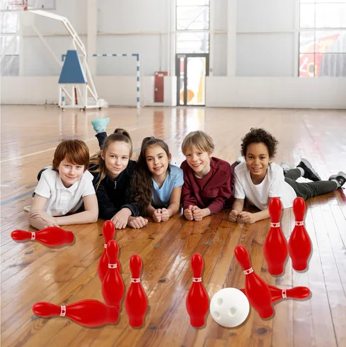 Miniatura 5 de 4E's Novelty Juego de bolos para el día de San Valentín, 10 pines rojos, 2 bolas, juego de carnaval para interiores y exteriores, juegos de fiesta