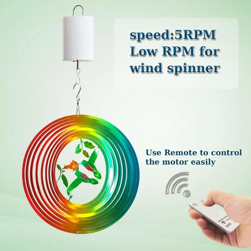 Miniatura 4 de Fonmy Motor de exhibición colgante con control remoto de 5 RPM de baja velocidad para decoración de viento, decoración colgante, campanillas