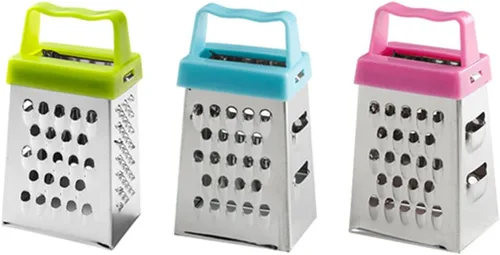 Mini rallador de queso, 3 ralladores de caja pequeña de acero inoxidable, rallador profesional para rebanar queso, jengibre, verduras
