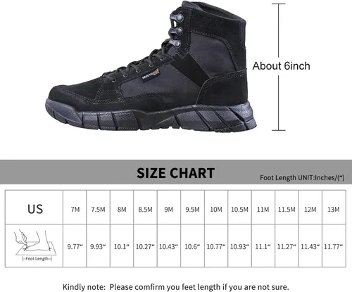 Miniatura 5 de FREE SOLDIER Waterproof Hiking Work Boots Men's Tactical Boots 6 Inches Lightweight Military Boots Breathable Desert Boots