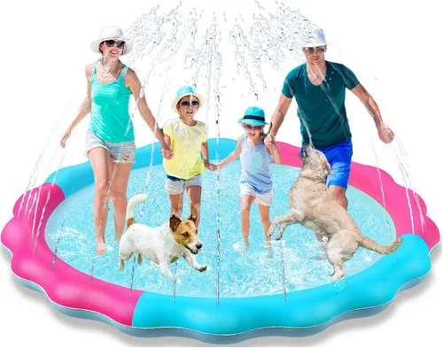Miniatura 10 de Jasonwell - Almohadilla antideslizante para salpicaduras para perros para niños, piscina para cachorros, juguetes de agua al aire libre, patio