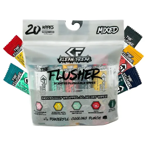 Miniatura 13 de THE KLEAN FREAK FLUSHER - Toallitas desechables para adultos y niños - Toallitas húmedas de viaje 100% biodegradables envueltas individuales