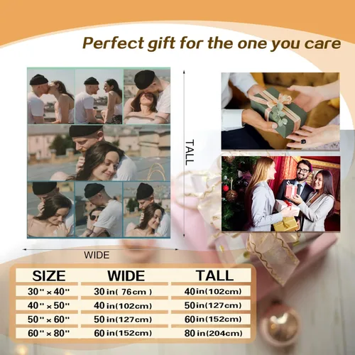 Miniatura 7 de Manta personalizada con texto fotográfico, manta de imagen personalizada para bebé, madre, padre, adultos, amigos, amantes, regalo personalizado