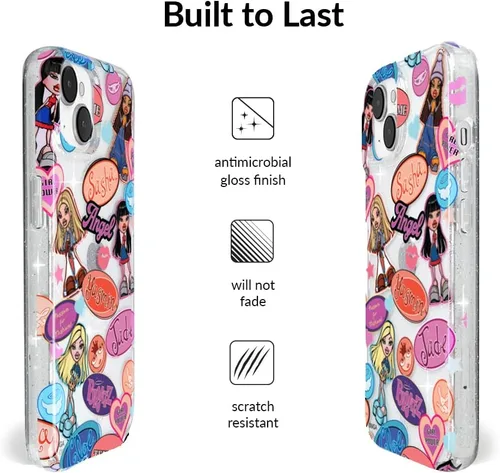 Miniatura 4 de VELVET CAVIAR Funda para iPhone 14, probada en caídas de 10 pies, purpurina transparente Bratz Bratz Pack Glitter
