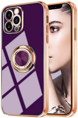 Miniatura 14 de Funda para iPhone 11 Pro con anillo, anillo de rotación de 360 grados integrado con soporte de anillo de rotación de 360 grados con chapado Gris