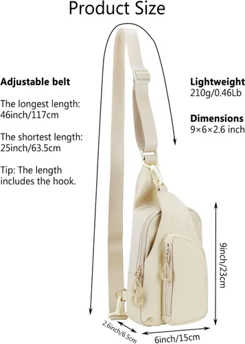 Miniatura 5 de Niumike Bolso bandolera pequeño con correas ajustables, bolsas cruzadas en el pecho, mochila diaria para mujeres y hombres, viajes al aire libre
