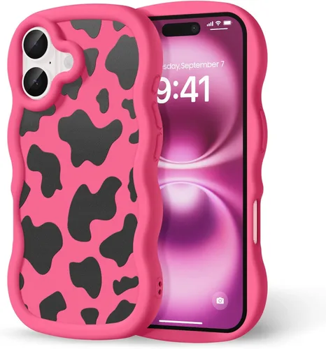 Miniatura 120 de Compatible con iPhone SE/8/7 Funda para Mujeres y Niñas, Marco Ondulado Rizado con Patrón Lindo, Estética Delgada Suave Silicona TPU Parachoques