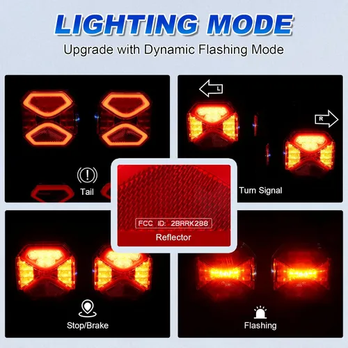 Miniatura 6 de Agrieyes Luces de remolque inalámbricas magnéticas, luz LED recargable con modo de advertencia, kit de luz trasera portátil USB-C para camión
