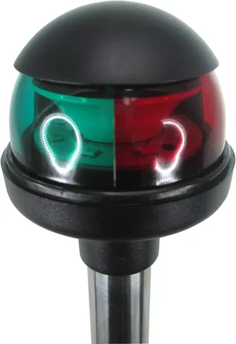 Miniatura 2 de Pactrade Marine Luz de Navegación LED Verde Roja de Proa Poste de 12" SS304 Collar Enchufable (Sin Base con Enchufe Negro de Nailon de 2 Clavijas)