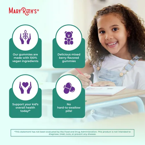 Miniatura 6 de MaryRuth Organics Gomitas de Apoyo Inmunológico para Niños USDA Organic Gomitas de Vitamina C, Zinc y Saúco para Niños Apoyo Inmunológico