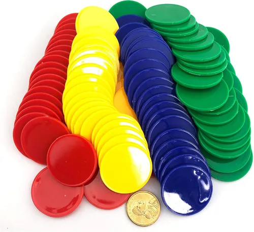 Smartdealspro Juego de 100 fichas de póquer opacas de 1 1/2 pulgadas de plástico, contadores de aprendizaje, fichas de juego con caja de 4 colores