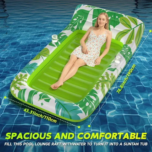 Miniatura 6 de CACSPS Flotadores inflables de piscina para adultos, sillas flotantes con portavasos, flotadores de piscina resistentes para diversión acuática