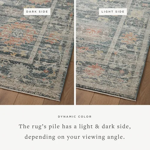 Miniatura 4 de Loloi Magnolia Home de Joanna Gaines Millie Collection MIE-01 Azul/Multicolor, 2 pies 3 pulgadas x 3 pies 10 pulgadas, 0.25 pulgadas de altura