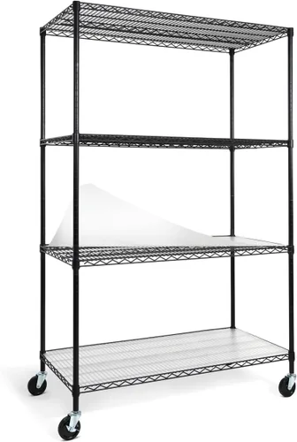 Miniatura 21 de CAPHAUS NSF - Estantería de alambre de grado comercial de alta resistencia con ruedas, patas niveladoras y forros, estante de metal