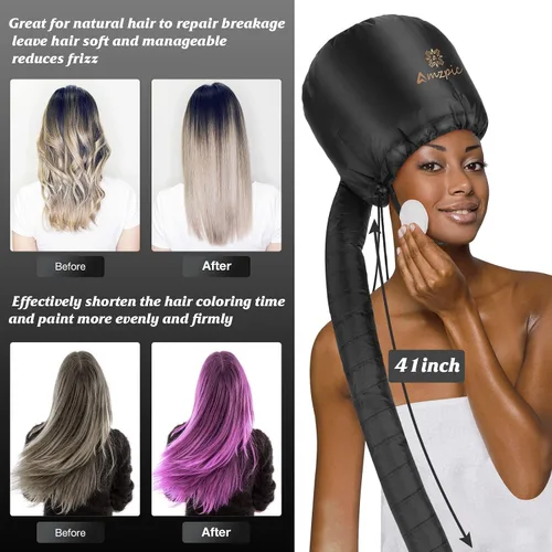 Miniatura 6 de Accesorio para secador de pelo de capó, suave, ajustable, extra grande, para acelerar el tiempo de secado en casa, fácil de usar para peinar, rizar