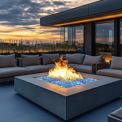 Miniatura 6 de Uniflasy Vidrio para hoguera de 20 libras, cuentas de vidrio reflectantes de 1/2 pulgada para hoguera y chimenea al aire libre, color mixto de alto