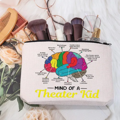 Miniatura 2 de MEIKIUP Mind Of A Theater Regalos musicales Teatro Musical Bolsa de maquillaje Nerd Regalo de teatro para actrices actores, Bolsa de teatro
