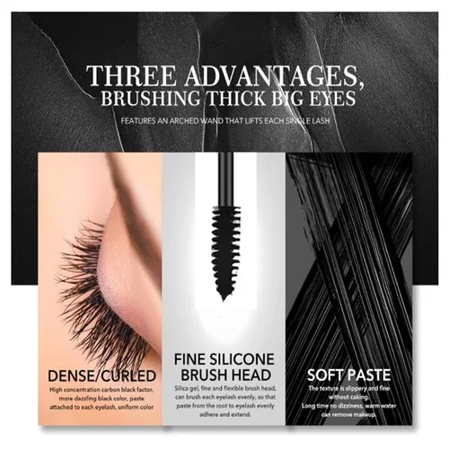 Miniatura 4 de 6 Colores Máscara de ojos de gato, maquillaje para ojos, máscara impermeable, secado rápido, pestañas rizadas, alargamiento de pestañas, blanco 2