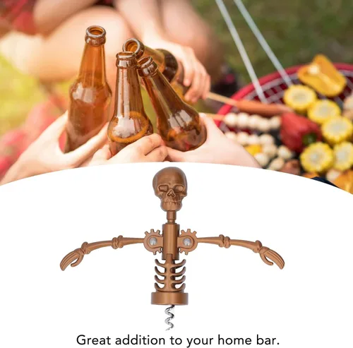 Miniatura 3 de Sacacorchos de calavera Abridor de botellas de vino Herramienta de apertura de esqueleto Sacacorchos de metal Hueso Vino tinto Vino tinto Vino