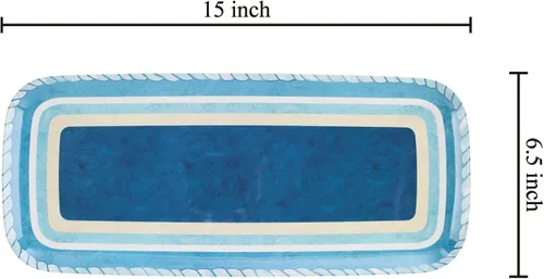 Miniatura 3 de UP ware Sail Away Bandeja de melamina para servir, bandeja rectangular de 15 x 6.5 pulgadas, bandeja de alimentos sin BPA para entretenimiento
