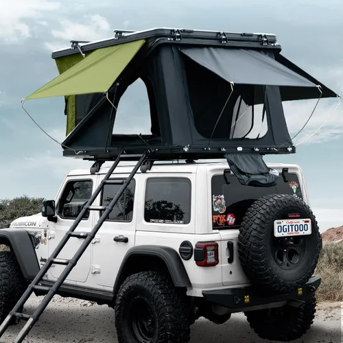 Miniatura 12 de WildFinder Tienda de campaña para techo de techo rígida, cubierta rígida adecuada para Jeep, SUV, camión, furgoneta, techo de coche para 2 a 3
