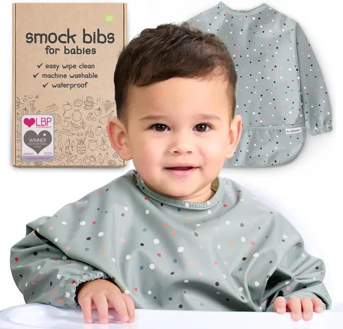 Miniatura 14 de Baberos impermeables para comer (niño o niña de 6 a 24 meses) – Babero de manga larga para bebé destete 02 - Picnic de Ositos de Peluche (1 Pack)