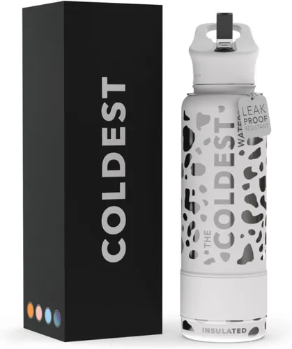 Miniatura 93 de Coldest - Botella para agua con tapa que incluye pajilla, térmica y metálica (acero inoxidable), para hombres y mujeres, color morado