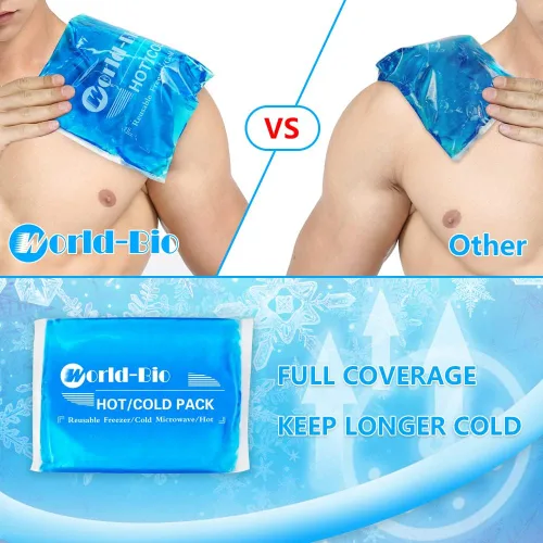 Miniatura 2 de Paquetes de hielo de gel para lesiones reutilizables - Compresa fría de gel para hombro, rodilla, espalda y cuello - Paquetes calientes y fríos