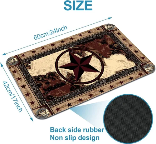 Miniatura 3 de HommomH Alfombras de baño antideslizantes, color negro, súper absorbentes, para baño, 24 x 17 pulgadas, marrón estrella del oeste de Texas