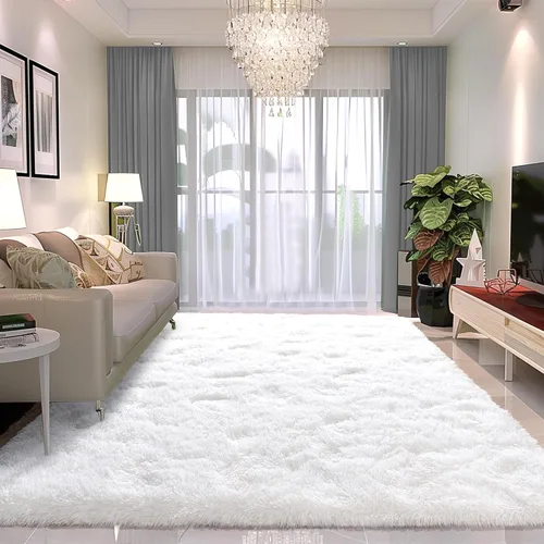 Miniatura 11 de Awaytail Alfombra Esponjosa Lavable 2x3 Pies, Pura Negra Alfombra para Silla de Escritorio Antideslizante, Alfombra Supersuave para Niños