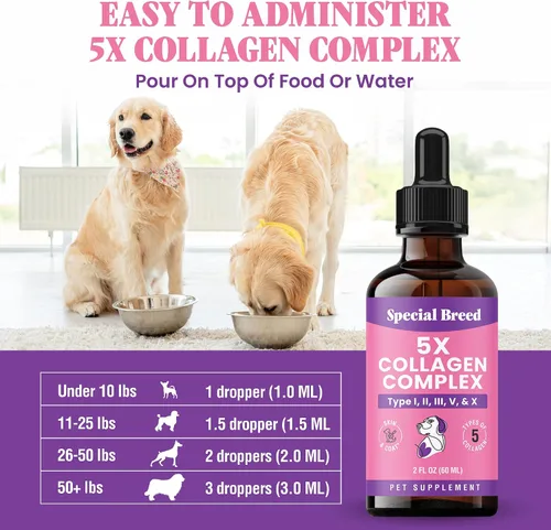 Miniatura 4 de Colágeno Premium para Perros - Soporte Líquido para Articulaciones, Piel, Pelaje, Hueso, Sistema Inmunológico y CADERAS - Suplemento de Colágeno