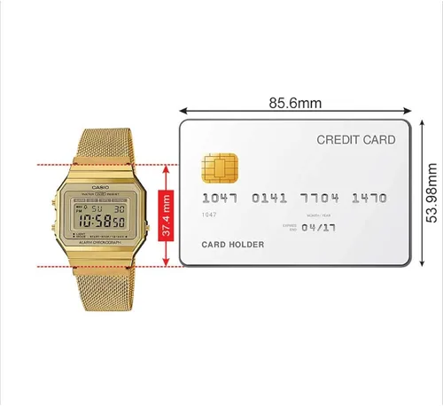 Miniatura 7 de A700WMG-9A Casio - Casio - Casio de cuarzo digital dorado a la moda Azul Patchwork talla 36 Digital