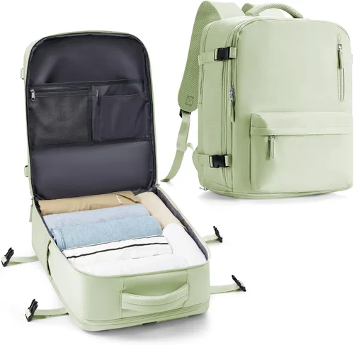 Miniatura 23 de VECAVE Mochila de mano para mujer, mochila de viaje grande aprobada por vuelo, impermeable de 14 pulgadas, mochila para laptop de negocios, mochila