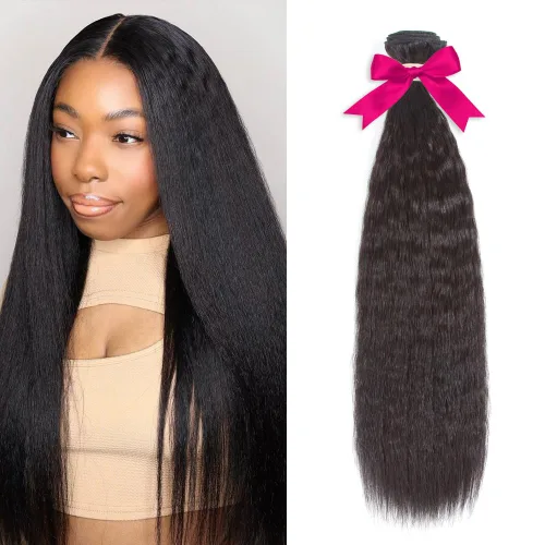 Miniatura 12 de Kerriana Paquetes de cabello humano lacio rizado, rizado lacio cosido 100% sin procesar brasileño 3 paquetes 10 pulgadas 12 pulgadas 14 pulgadas