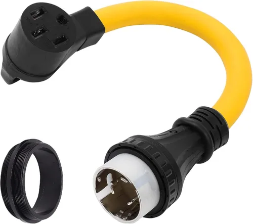 ONETAK NEMA SS2-50P a 14-50R 120V/240V 50 Amp Marine Shore Twist Lock Enchufe macho a 4 clavijas hembra Receptáculo Generador Soldador Secador RV