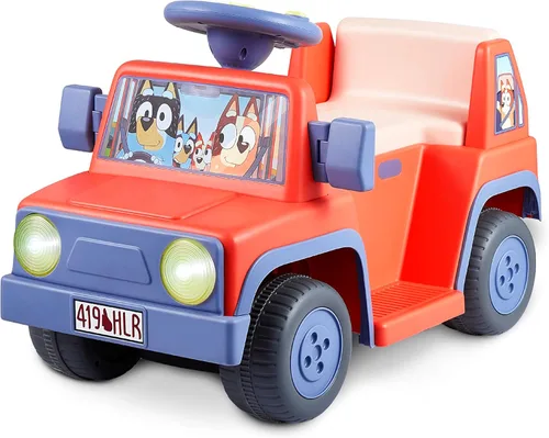 Bluey Auto de Montar de 6V para Niños Pequeños - Auto Eléctrico Interactivo para Niños con Efectos de Sonido y Música, Juguete de Montar para Niños